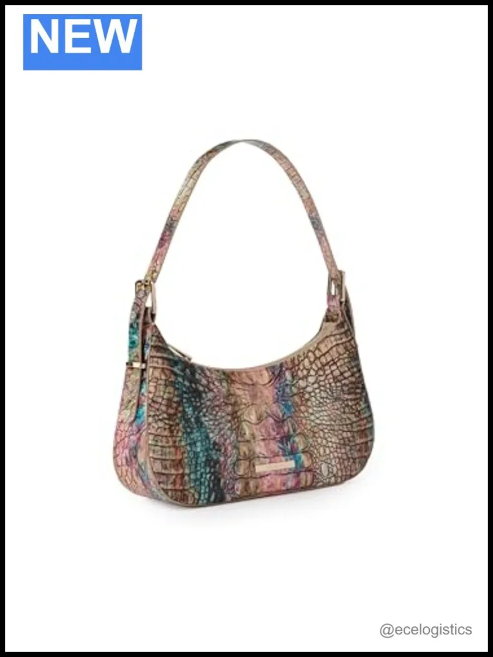 Leather Hobo Shoulder Bag with Adjustable Strap, Zip Closure, 2 Compartments